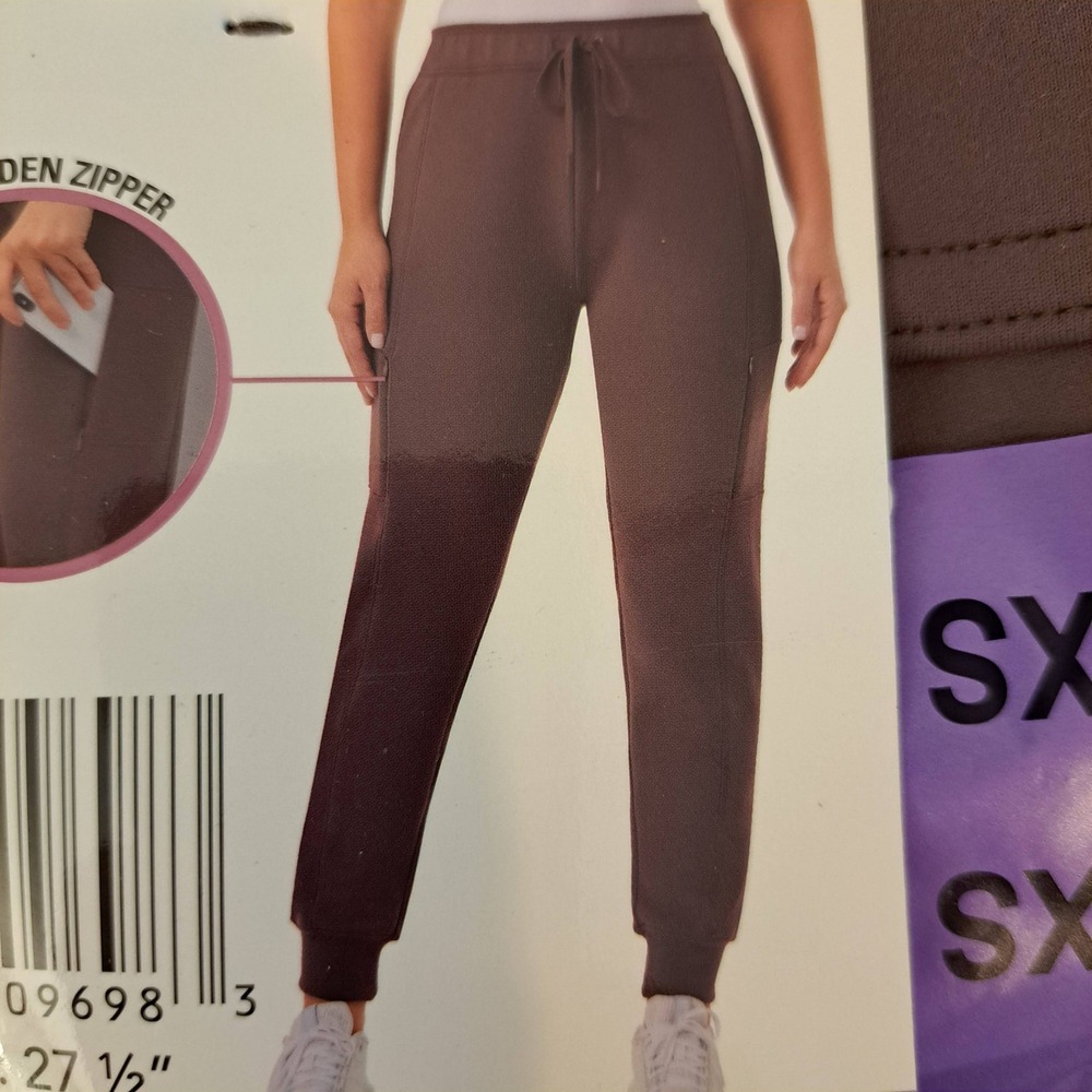 32 Degrees Heat Womens Sweatpants XS Brown NWT Zipper 1738-196